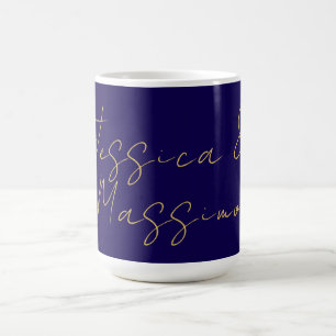 Mug Noms professionnels tendance minimalistes bleu et 