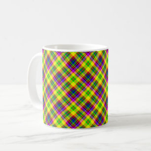 Mug Non lumineux multicolore avec un motif à damiers
