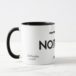 Mug NON ! Problème. titre et lignes de balises noirs s