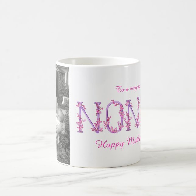 Mug Nonna aquarelle Orchidée personnalisée Mères jour  (Centre)