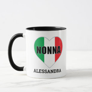 Mug NONNA Italien Drapeau Coeur personnalisé