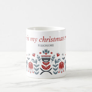 Mug Nordic Folk Art Dala Horse Noël