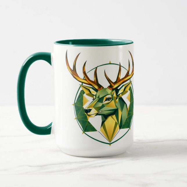 Mug Nordic Style Geometric Deer Personalized (Gauche)