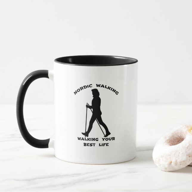 Mug Nordic Walking - Marcher votre meilleure vie (Avec donut)