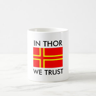 Mug norman flag saint olaf, In Thor We Trust