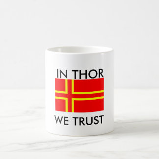 Mug norman flag saint olaf, In Thor We Trust