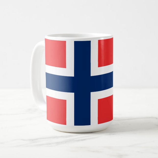 Mug Norvège, pavillon norvégien, armoiries (Devant gauche)