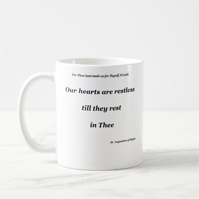 Mug Nos coeurs sont agités jusqu'à ce qu'ils se repose (Gauche)