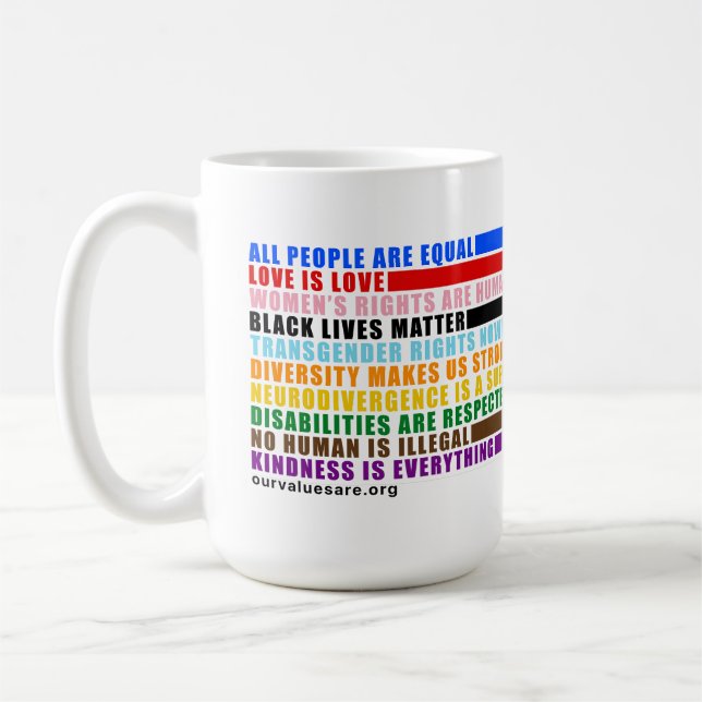 Mug Nos valeurs sont (Gauche)