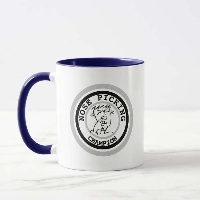 Mug Nose Picking Champion Pun Nouveauté Prank drôle (Gauche)