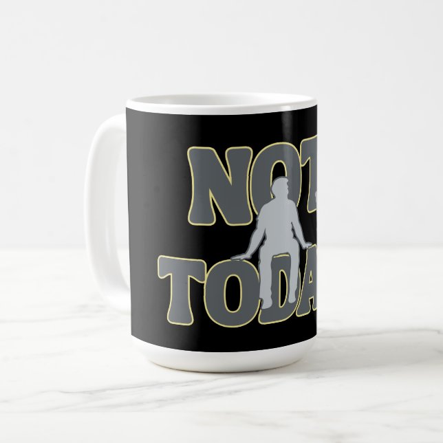 Mug NOT TODAY – Funny Dark Humor Grim Reaper  (Devant gauche)