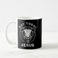 Not Today Jesus Funny Satanic Atheist Black Goth M