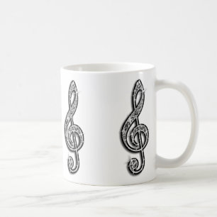 Mug Note de musique noir étincelant