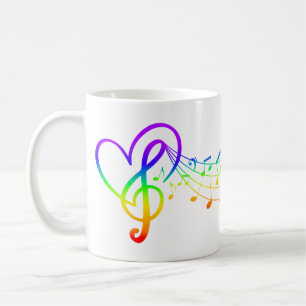 Mug Notes de musique arc-en-ciel coloré, LGBTQ, Gay pr