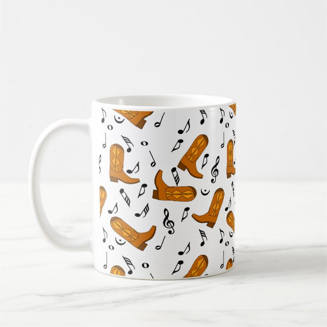 Mug Notes musicales des Boots de Cowboy (Gauche)