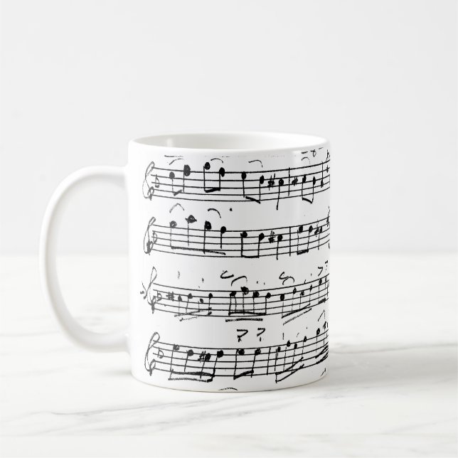 Mug Notes musicales Vintages manuscrites (Gauche)