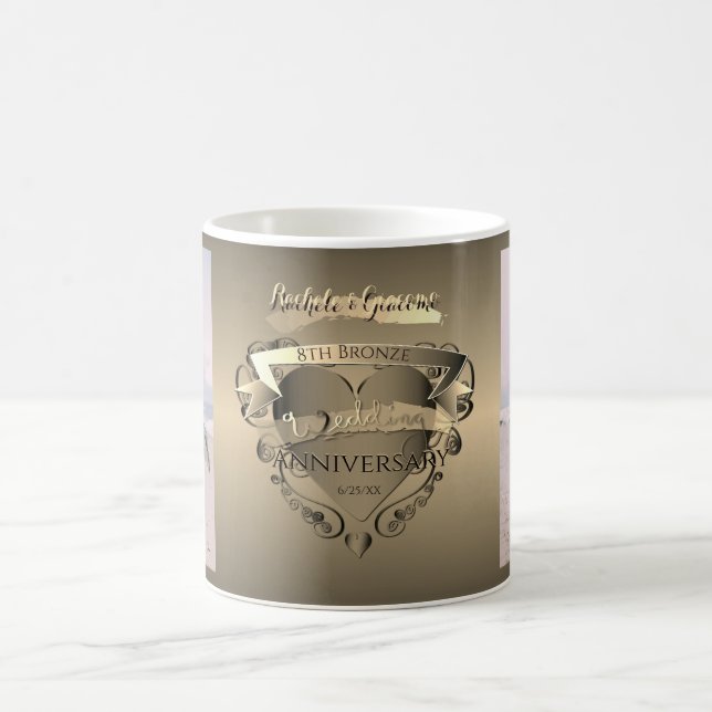 Mug "Notre 8ème anniversaire de Mariage en bronze"+Pho (Centre)