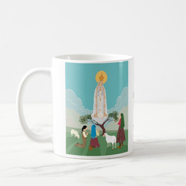 Mug Notre-Dame de Fatima et les trois bergers (Gauche)