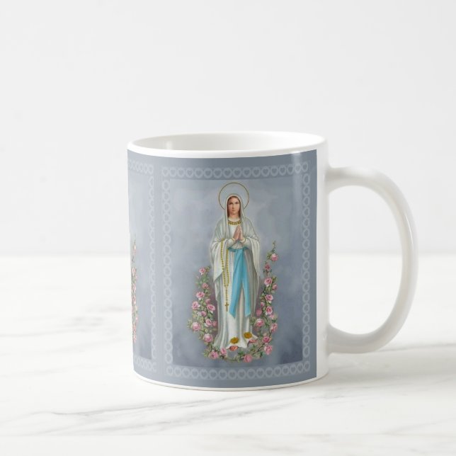 Mug Notre Madame des roses de Vierge Marie de chapelet (Droite)