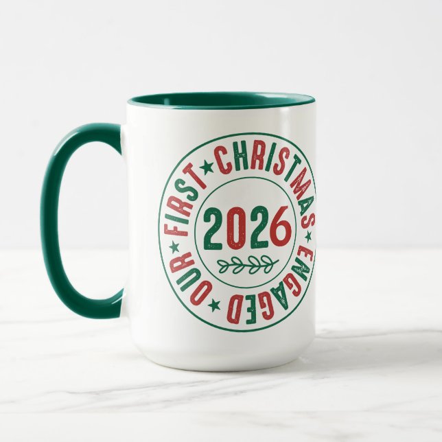 Mug Notre premier Noël a fait des fêtes de café (Gauche)