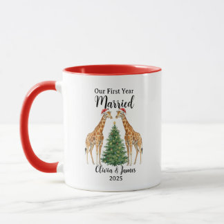 Mug Notre première année de mariage Canard de Noël per