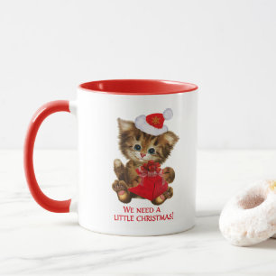 Mug Nous avons besoin d'un petit café Noël Kitten