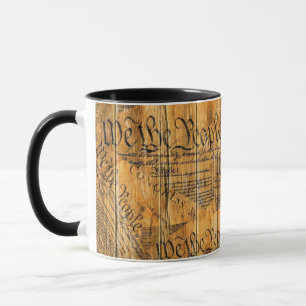 Mug Nous Le Peuple Constitution Américaine Bois Rusti