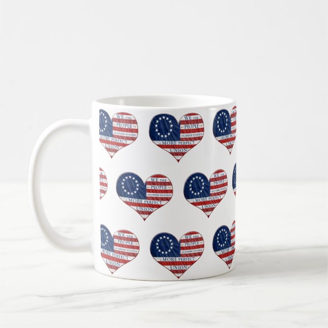 Mug Nous Le Peuple Le Coeur Du Drapeau Américain (Gauche)