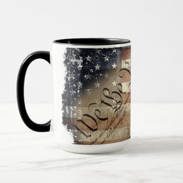 MUG NOUS LE PEUPLE VINTAGE AMÉRICAIN DRAPEAU (Gauche)