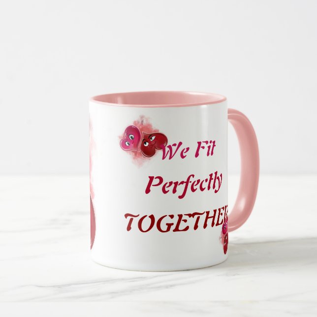 Mug Nous nous adaptons parfaitement ensemble Romantiqu (Devant droit)