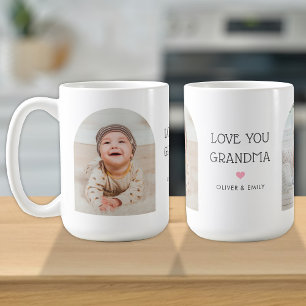 Mug Nous t'aimons Grand-mère Nana 2 Photo Arch & Name 