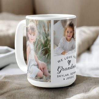 Mug Nous t'aimons Grand-mère Petits-enfants Collage ph