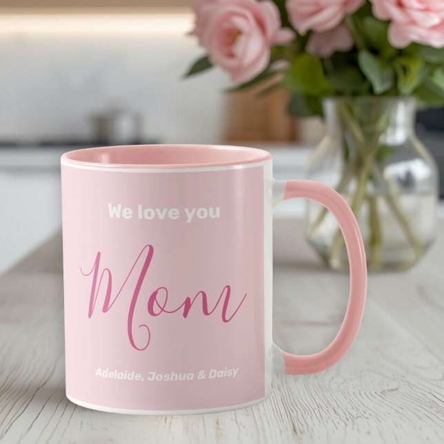 Mug Nous t'aimons Maman Pink Minimalist (Créateur téléchargé)