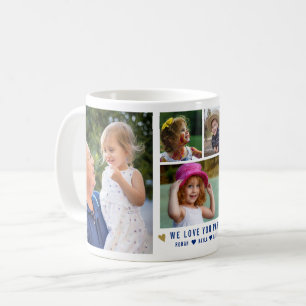 Mug Nous t'aimons Papa Grandkids 5 Photo Collage