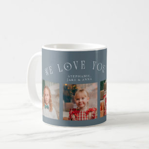 Mug Nous Vous Aimons Grand-Mère 4-Photo Bleu Ardoise