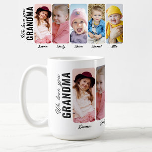 Mug Nous vous aimons grand-mère 5 petits-enfants Photo