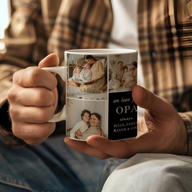 Mug Nous vous aimons Opa Elegant Modern 9 Photo (Créateur téléchargé)