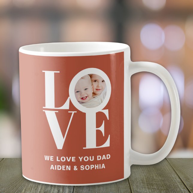 Mug Nous vous aimons Papa Fête des pères photo personn (Créateur téléchargé)