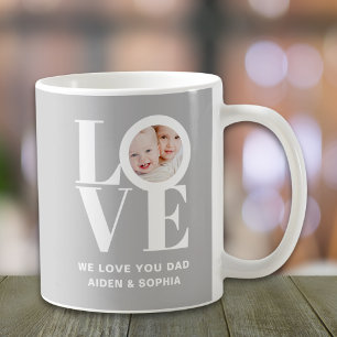 Mug Nous Vous Aimons Papa Photo Gris