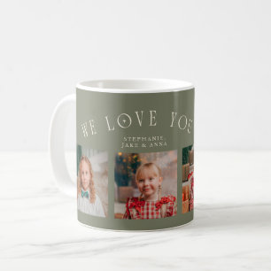 Mug Nous vous aimons Papi 4-Photos Vert Sauge