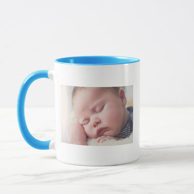 Mug Nouveau bébé personnalisé photo, nom et date (Gauche)