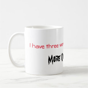 Mug Nouveau café maintenant en texte rouge et noir
