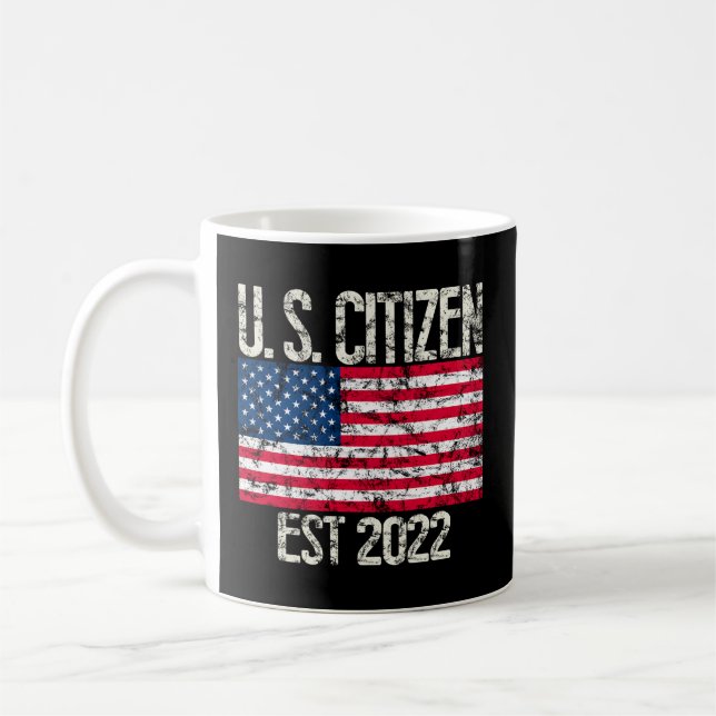 Mug Nouveau citoyen américain Est 2022 citoyen immigré (Gauche)