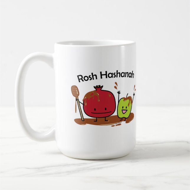 Mug Nouveau juif de miel de grenade de pomme de Rosh (Gauche)
