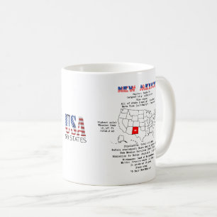 Mug Nouveau-Mexique État américain sur une carte et in