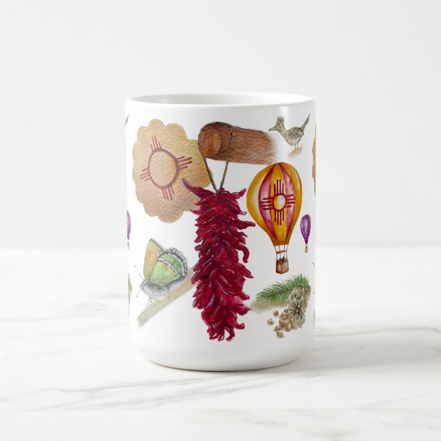 Mug Nouveau-Mexique Red Chile Pinõn Zia Hot Air Balloo (Centre)