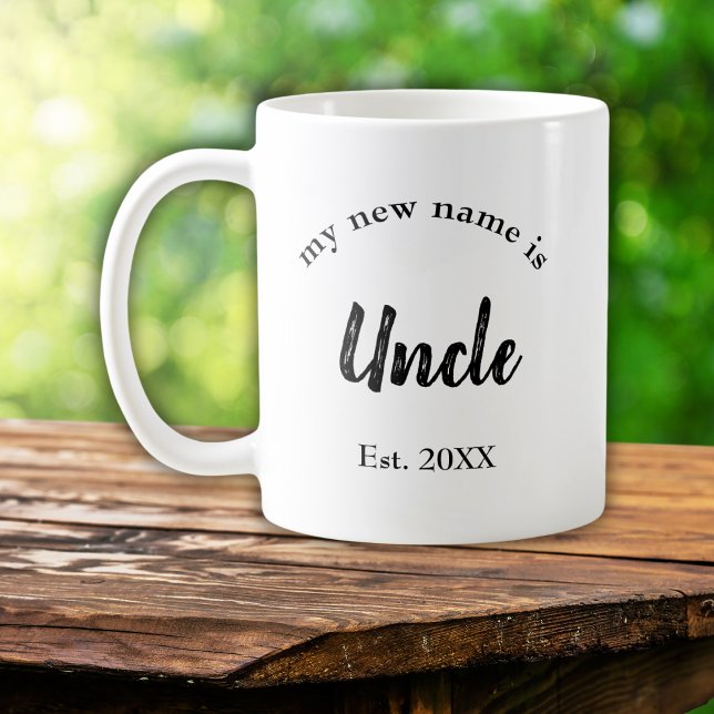 Mug Nouveau Nom Oncle Script Typographie (Créateur téléchargé)
