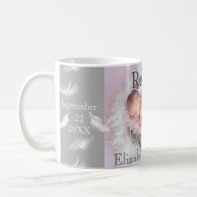 Mug Nouveau nom photo de bébé DOB Poids Longueur (Gauche)