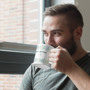 Mug Nouveau Oncle Abstrait Grilles vertes Personnalisé