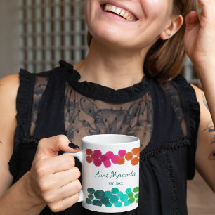 Mug Nouveau Tante Abstraits Pois Arc-en-ciel Personnal